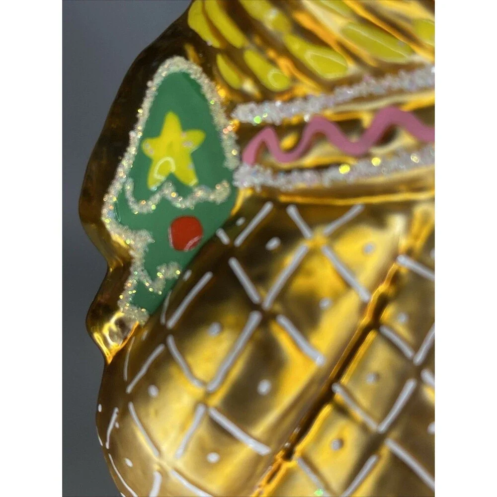 Glass Gingerbread Woman Man Christmas Ornament 5